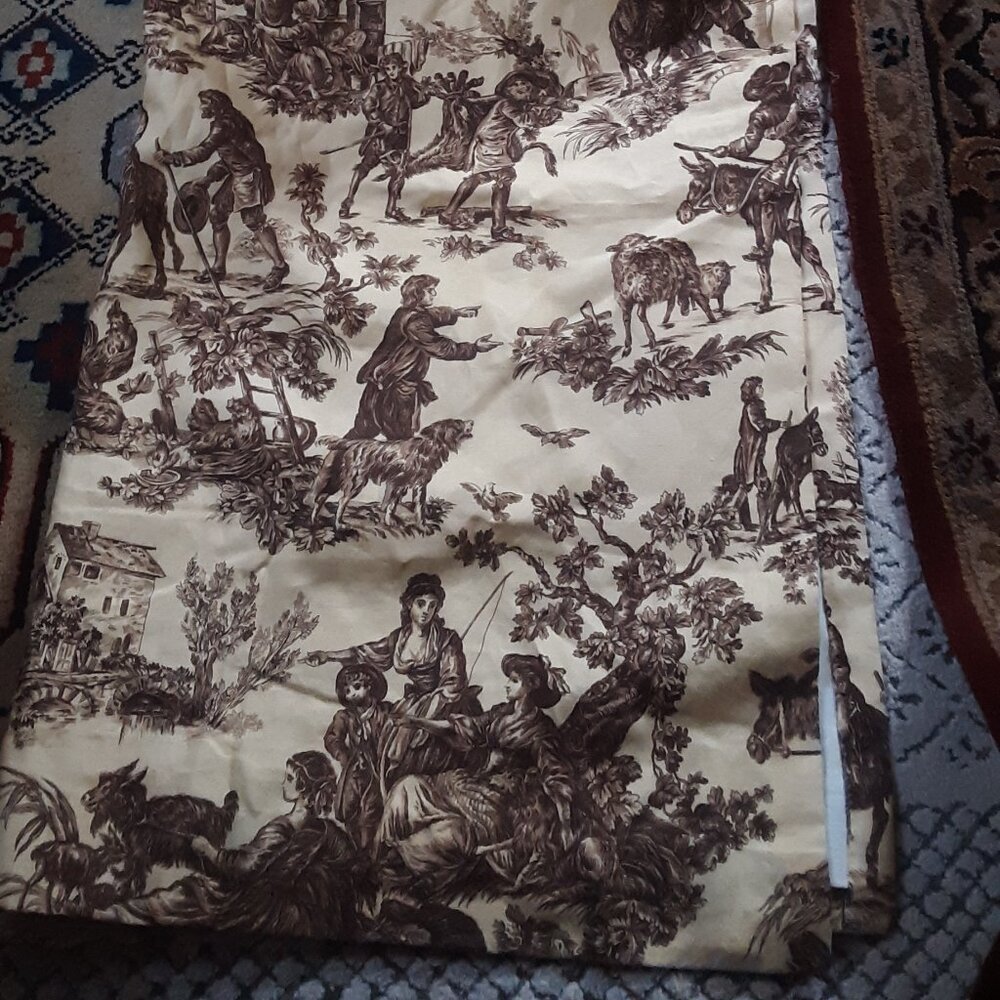 SINGLE Custom 62W x 96L Yellow Linen Pinch Pleated TOILE LINED HEAVY Curtain